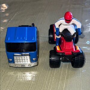 Buddy L Vintage Blue Semi toy  and ATV Set